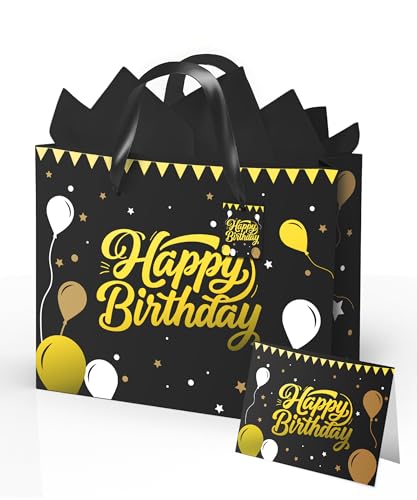 30% Off Black Birthday Gift Bag for Men – 12.5 Inch
