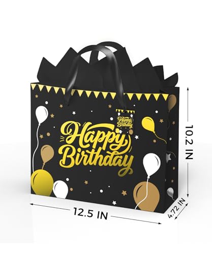 30% Off Black Birthday Gift Bag for Men – 12.5 Inch - Image 2