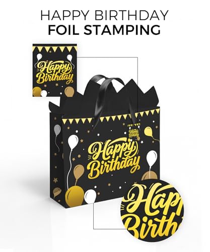 30% Off Black Birthday Gift Bag for Men – 12.5 Inch - Image 4