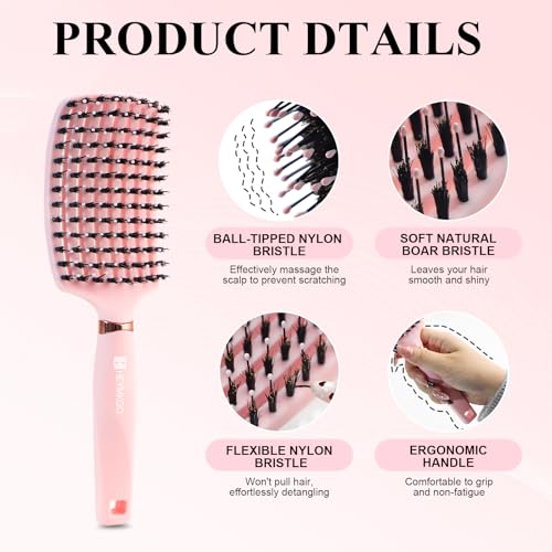 22% Off HEYMKGO Hair Brush Set for Women - Pink - Image 2