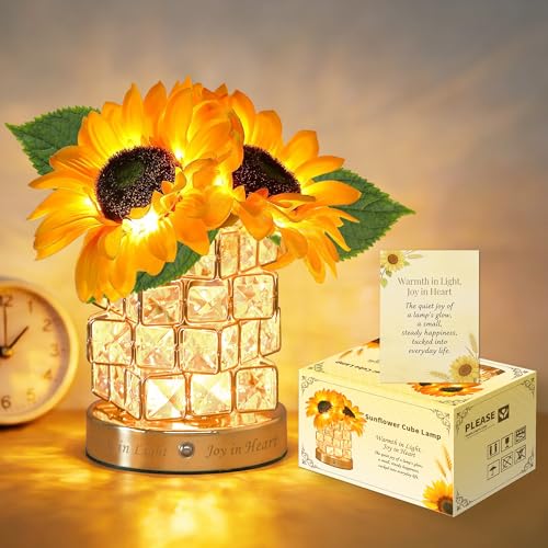 Save 30% on Sunflower Crystal Cube Lamp with Code