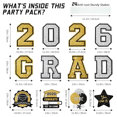 Class of 2026 Graduation Yard Signs Set - 12 Pcs - Image 2