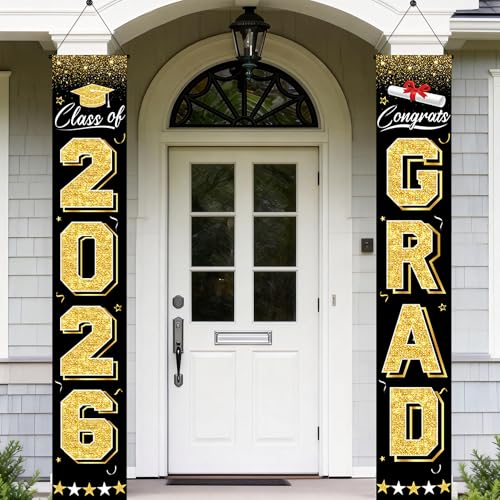 20% Off Black & Gold Graduation Banner 2026