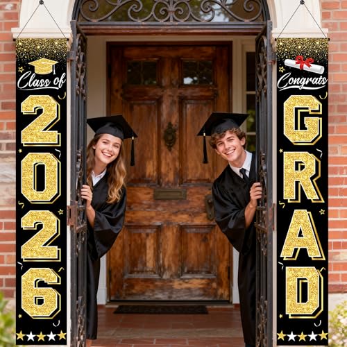 20% Off Black & Gold Graduation Banner 2026 - Image 5