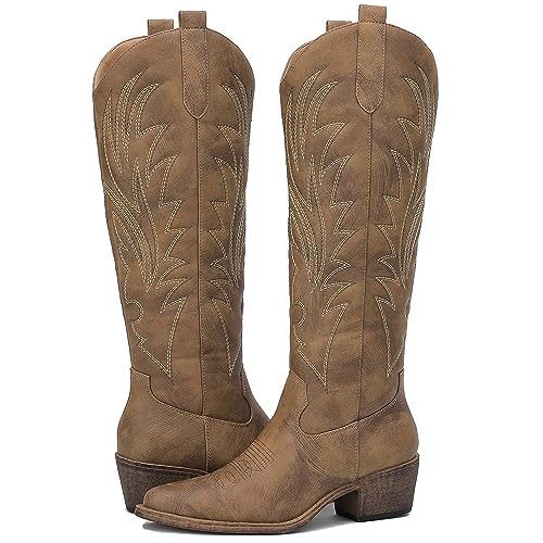 GLOBALWIN Embroidered Knee High Cowboy Boots – Best Value - Image 2