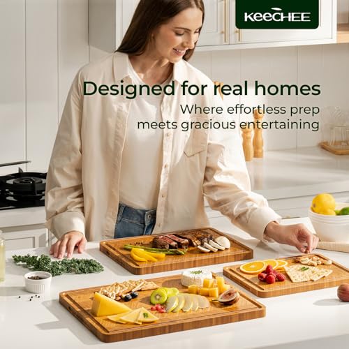 40% Off Keechee Bamboo Cutting Board Set with Stand - Image 2