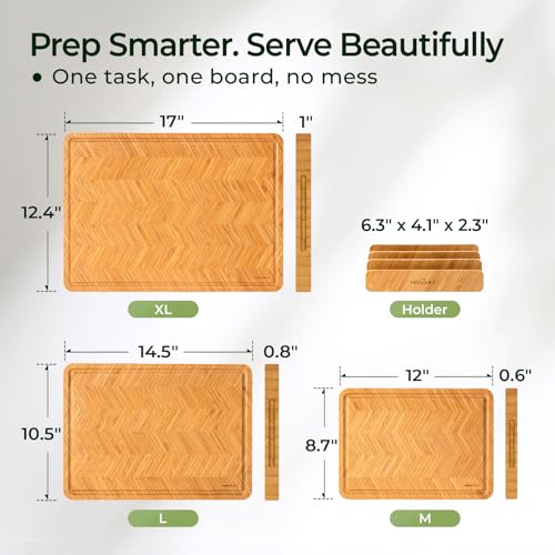 40% Off Keechee Bamboo Cutting Board Set with Stand - Image 3