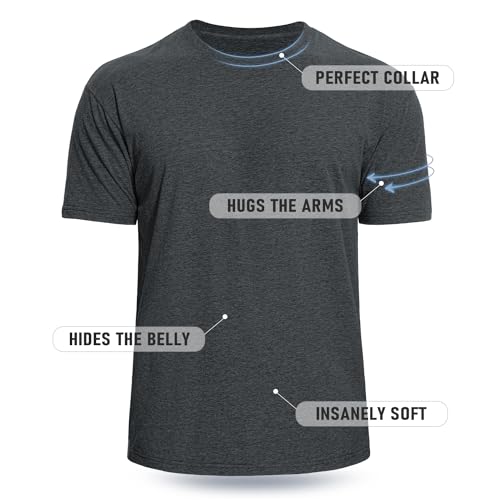 50% Off Men's Crew Neck T-Shirts 4-Pack - Soft Basic Tees - Image 3