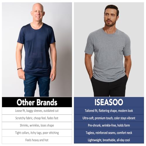 50% Off Men's Crew Neck T-Shirts 4-Pack - Soft Basic Tees - Image 5