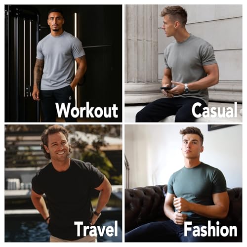 50% Off Men's Crew Neck T-Shirts 4-Pack - Soft Basic Tees - Image 7
