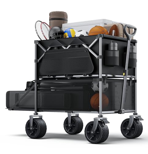 50% Off Everyfun 480Lbs Foldable Double Decker Wagon Cart