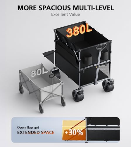 50% Off Everyfun 480Lbs Foldable Double Decker Wagon Cart - Image 3