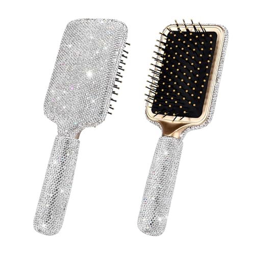 11% Off Bling Rhinestone Paddle Hair Brush for Women