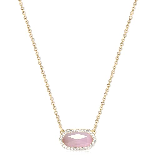 17% Off 14K Gold-Plated Gemstone Pendant Necklace for Women
