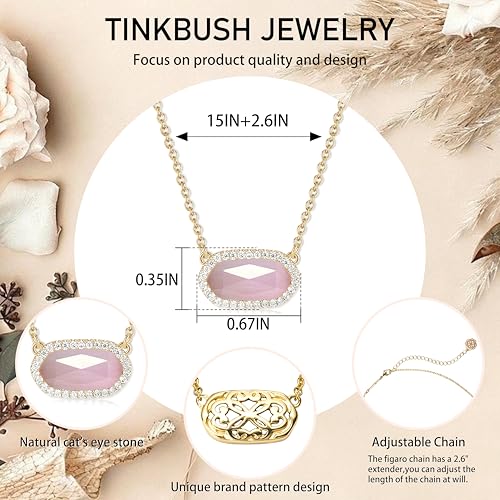17% Off 14K Gold-Plated Gemstone Pendant Necklace for Women - Image 3