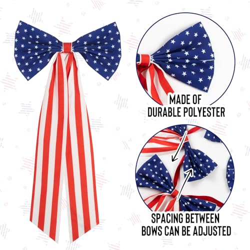 45% Off 6.7ft Patriotic Bow Garland for July 4th - Image 3