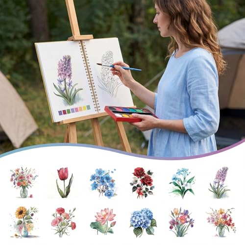 45% Off Zaoune Watercolor Workbook for Adults – 12 Colors - Image 2
