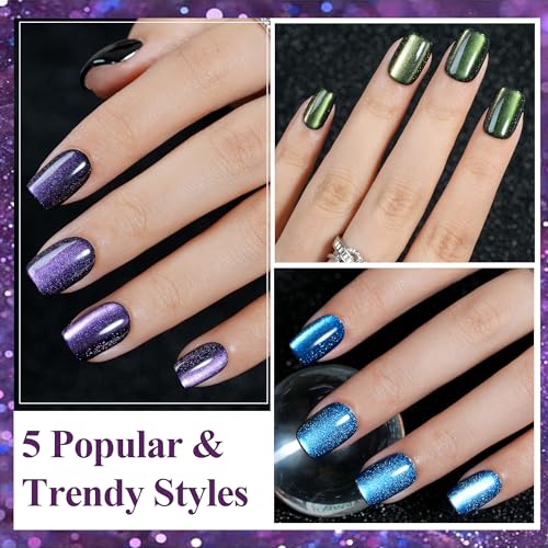 9% Off 160Pcs Cat Eye Press on Nails by Jofay Fashion - Image 3