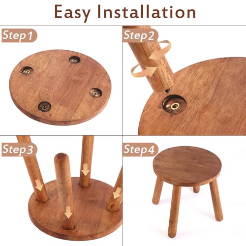 18% Off Round Solid Wooden Step Stool – Multipurpose & Durable - Image 4