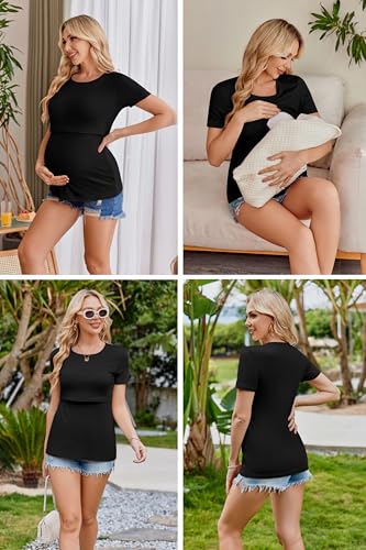 10% Off Ekouaer 3-Pack Nursing Tops for Moms - Image 5
