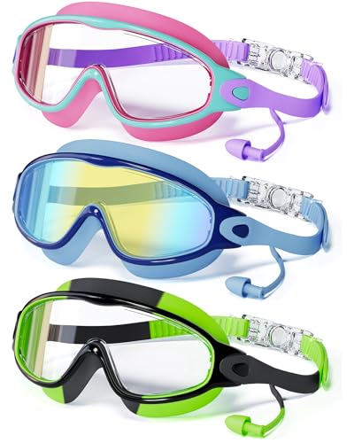 45% Off 3 Pack Kids Swim Goggles with Earplugs