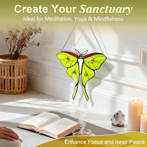 26% Off Handmade Luna Moth Stained Glass Suncatcher - Image 3