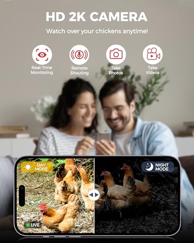 50% Off WiFi Solar Chicken Coop Door with 2K Camera - Image 6