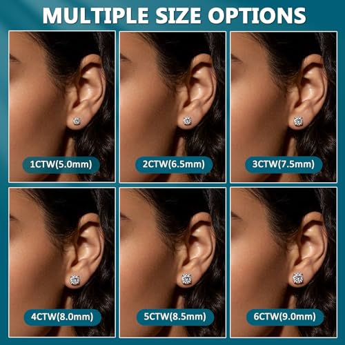 8% Off WES Moissanite Stud Earrings for Women Men - Image 4