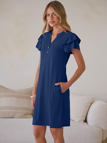 25% Off ANRABESS Women's Ruffle Short Sleeve Summer Dress - Image 4