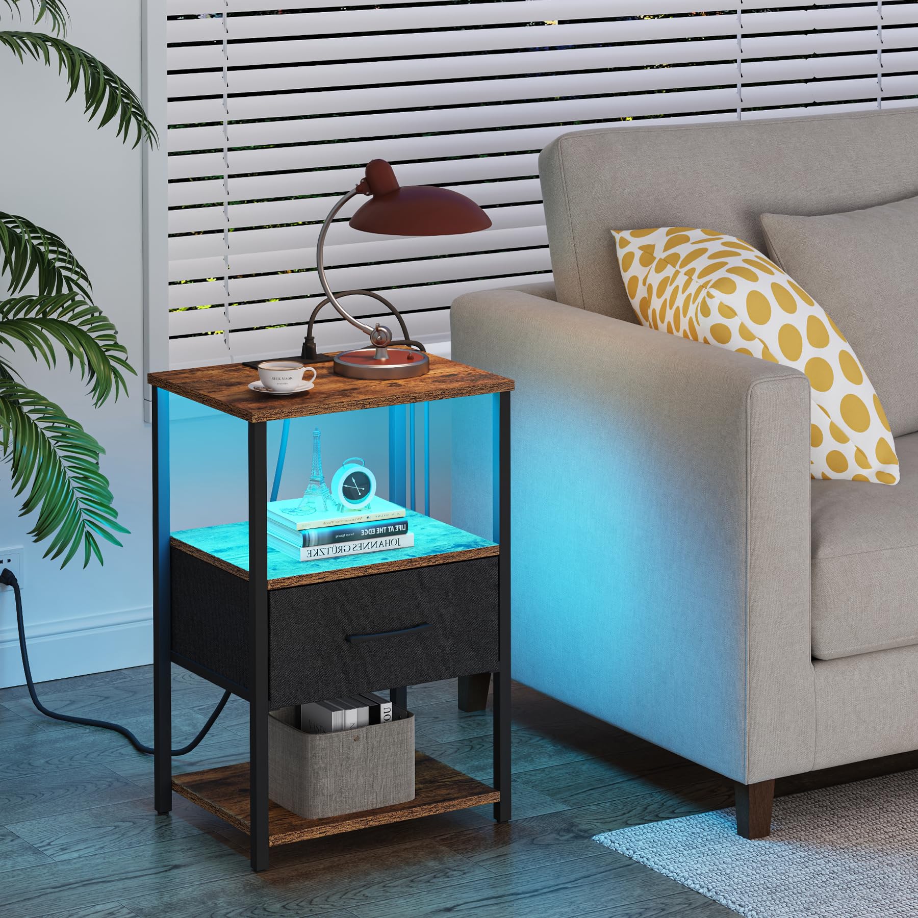 30% Off TUTOTAK LED Nightstand with Charging Station
