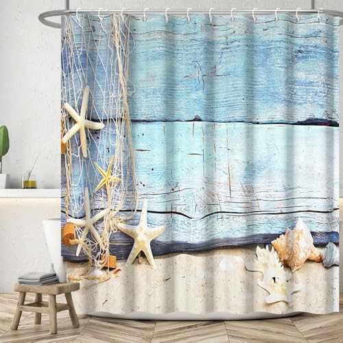 50% Off Nautical Shower Curtain with Starfish Design - Image 2