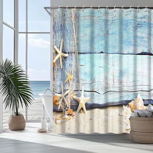 50% Off Nautical Shower Curtain with Starfish Design - Image 3
