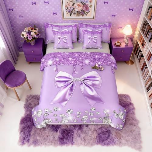 50% Off Lavender Sequin Queen Bedding Set - Image 2