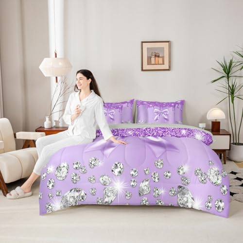 50% Off Lavender Sequin Queen Bedding Set - Image 3