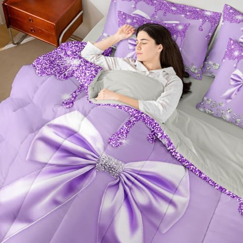 50% Off Lavender Sequin Queen Bedding Set - Image 4