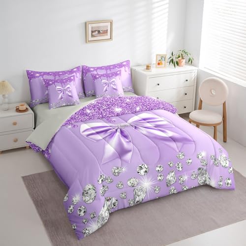 50% Off Lavender Sequin Queen Bedding Set - Image 6