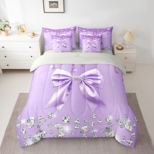 50% Off Lavender Sequin Queen Bedding Set - Image 7