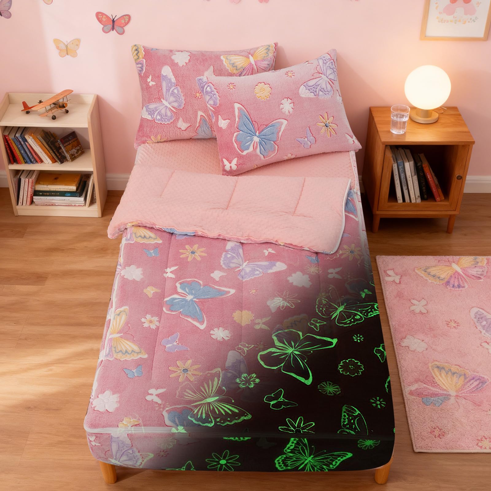 50% Off NTBED Glow-in-the-Dark Twin Bedding Set for Girls