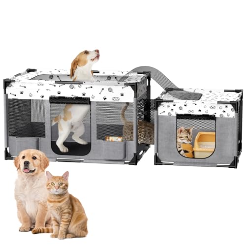 50% Off Portable Pet Playpen for Cats & Small Dogs