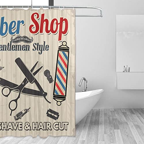 50% Off Vintage Barber Shop Fabric Shower Curtain - Image 4