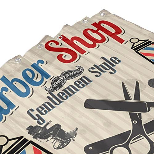 50% Off Vintage Barber Shop Fabric Shower Curtain - Image 5