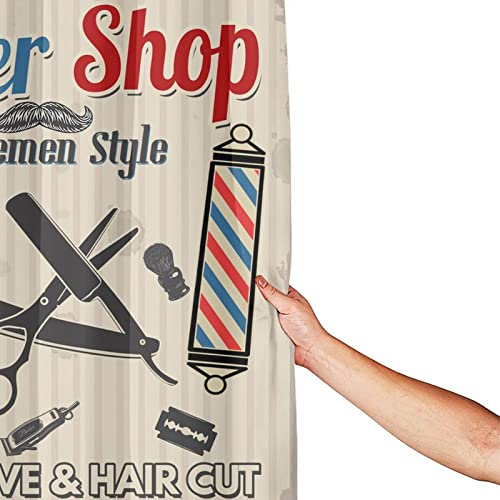 50% Off Vintage Barber Shop Fabric Shower Curtain - Image 6