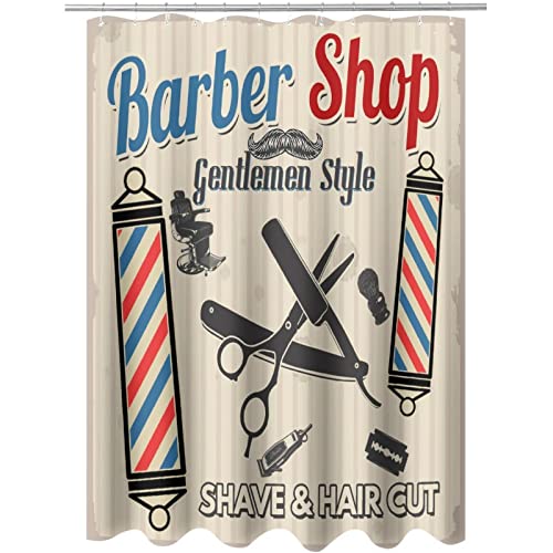 50% Off Vintage Barber Shop Fabric Shower Curtain - Image 8
