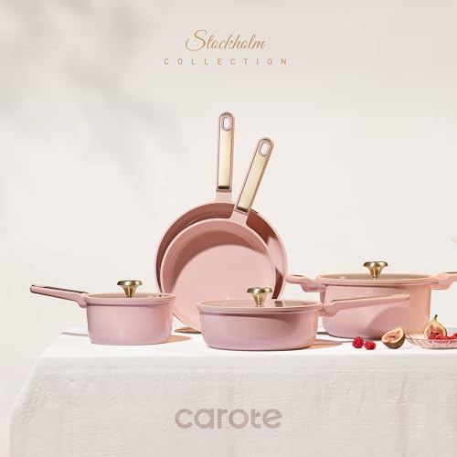 45% Off CAROTE 14pc Nonstick Ceramic Cookware Set - Image 4