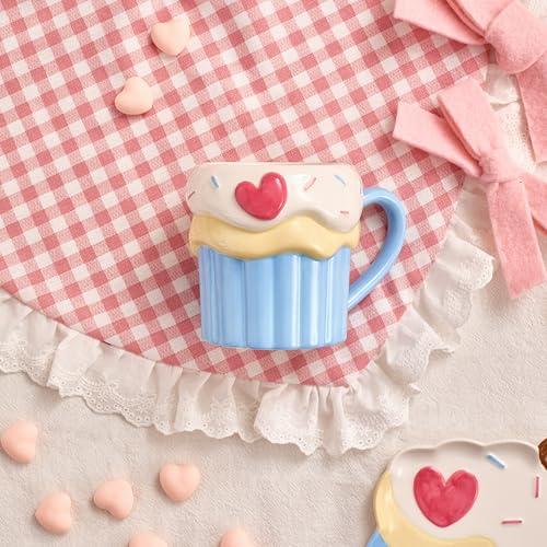 50% Off Bico Heart Cupcake Mugs Set - 2 Ceramic 16oz Cups - Image 6
