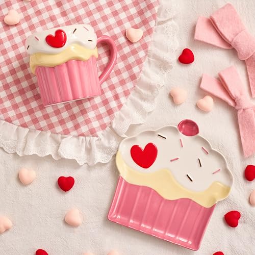 50% Off Bico Heart Cupcake Mugs Set - 2 Ceramic 16oz Cups - Image 7