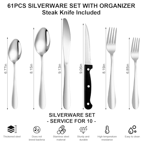 30% Off 61Pc Silverware Set with Organizer - $20.99 - Image 2