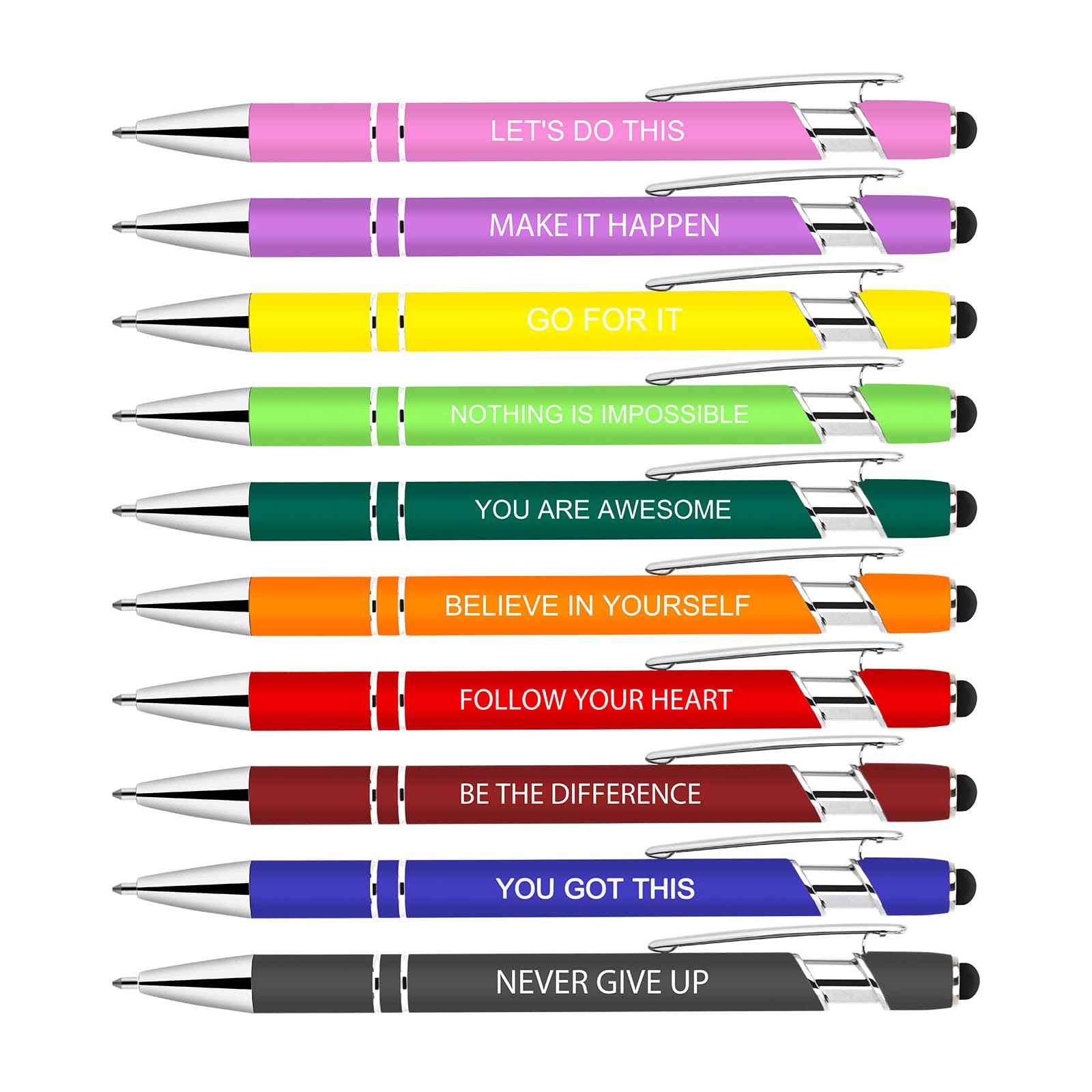 50% Off 10 Inspirational Pens with Stylus & Quotes