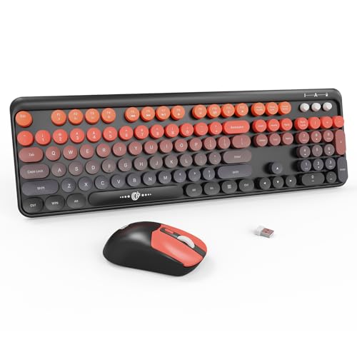 Wireless Keyboard & Mouse Combo - Retro Typewriter Style
