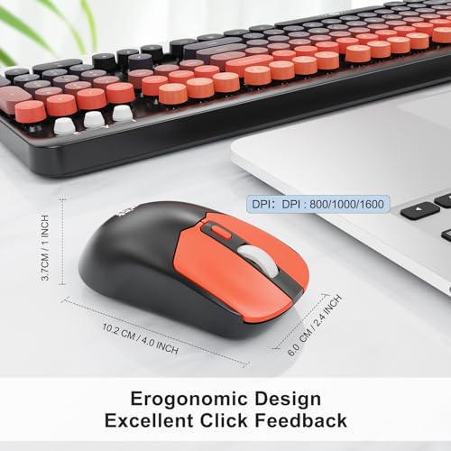 Wireless Keyboard & Mouse Combo - Retro Typewriter Style - Image 4